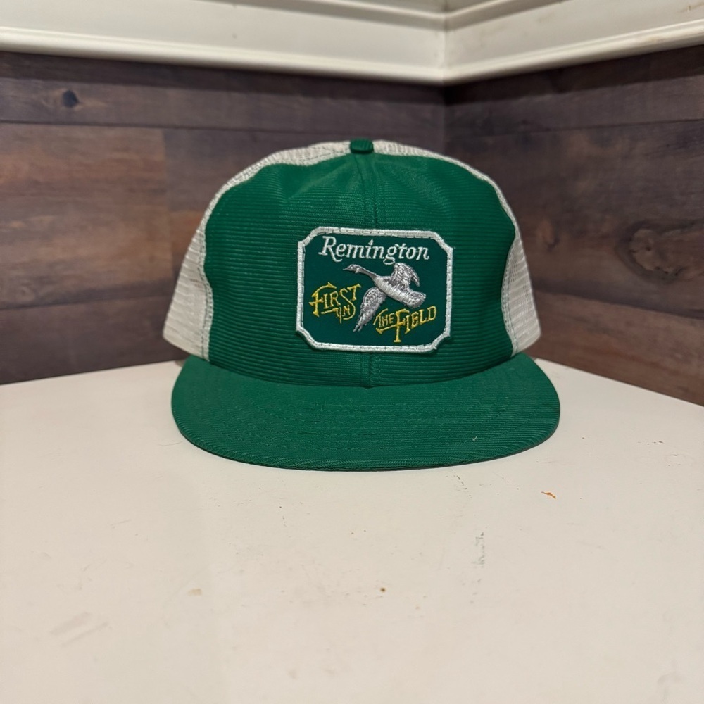 REMINGTON First In The Field Snapback Green Goose Patch  MADE USA Large